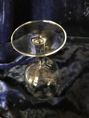 8 – 10oz Wine Goblets Stemmed Clear Glass Etched Lines