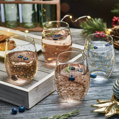 Party Set of 4 Stemless Wine Glasses