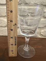 2 Stanley Coat of Arms Genuine Lead Crystal Etched Family Crest Wine Glass Gob