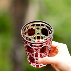 Bohemian Czech Style Hand Cut To Clear Crystal Drinkware Whisky Wine Glass Red