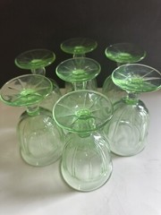 7 Vintage Noritake Provincial Spring Green Wine Glasses Goblets 8oz Capacity