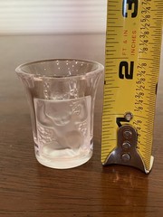 BEAUTIFUL LALIQUE Crystal «LES ENFANTS» Cherub Shot Glass SIGNED 1.75″H FRANCE
