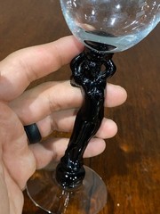 VTG Cambridge Ebony Liquor Cocktail Statuesque Nude Stem Glass 6.25″H