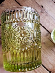 Set Of Two Vintage Inspired Green Embossed Glassed, The Pioneer Woman?