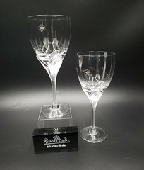 Rosenthal Crystal IRIS (FROSTED STEM) Set(s) 2 Water Goblets NEW