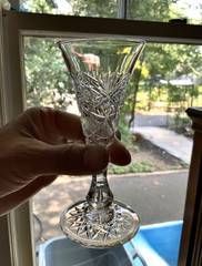ELMIRA #17 AMERICAN BRILLIANT CUT GLASS SHERRY GLASSES (8) C.1903-1905