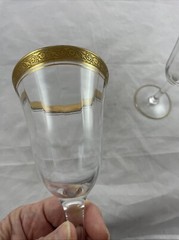 Tiffin Franciscan Minton Gold Rim Water Goblet 7″ Optic
