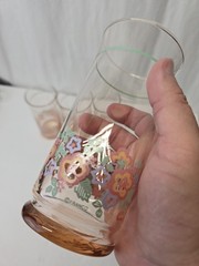 Vtg Libbey Glasses, Floral, Tea Water Glasses Set 4 Design By Franco
