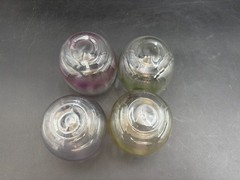 Set of 4 Colors ~ Federal Glass ~ Iridescent Pastel ~ Roly Poly Glasses ~ 3 1/4″
