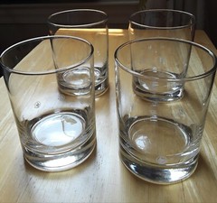 Set of 4 Viintage Prudential Frosted Logo Rocks 12 oz. Each Drinking Glasses