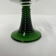Vtg Schmitt Sohne Wine Glass Grape Vines Beehive Green Stem W Germany 0.1 L