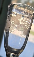 19th C. Bohemian Double White Air Twist Stem Wine Glass
