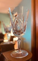LENOX USA ‘CHARLOTTE’ 1984-1989 CRYSTAL WATER TEA WINE GOBLET GLASS 7.5″ TALL