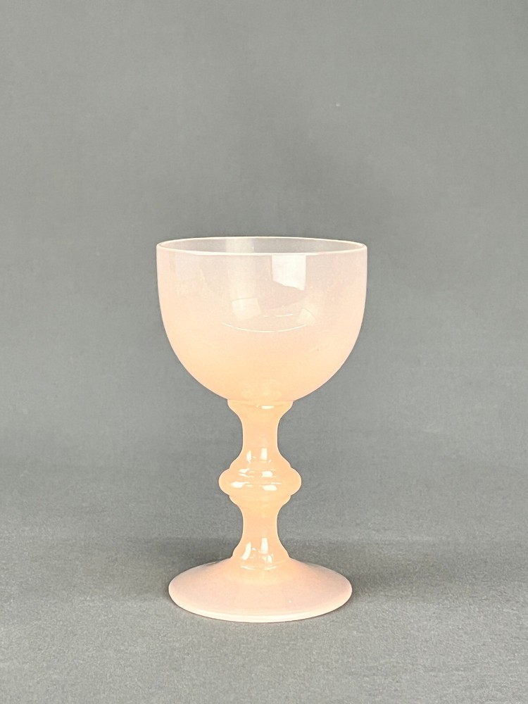 Portieux Vallerysthal (PV) PINK OPALINE 4 ½” Wine Glass c. 1930’s: MINT