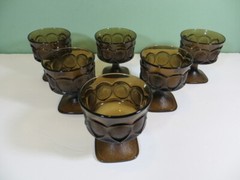 Set of 6 Noritake Spotlight 4 1/4″ Champagne Sherbet Glass Glasses Brown Walnut