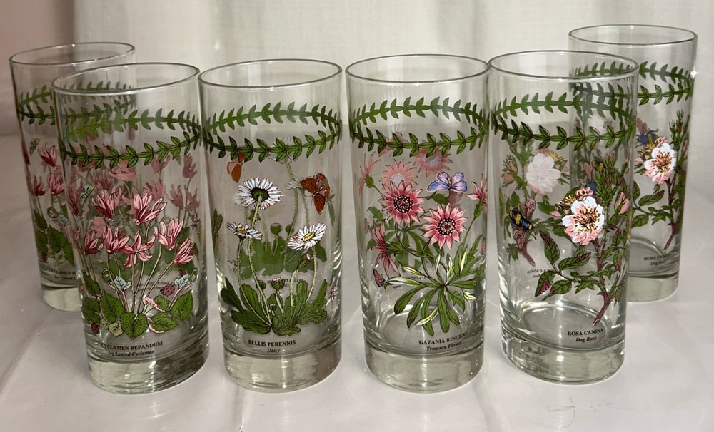 Set of 6 Portmeirion Botanic Garden Highball Glasses 16oz- Variety Of Designs
