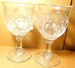 Westmoreland~Della Robbia Clear Glass 8 fl. oz. Goblet Set of 2