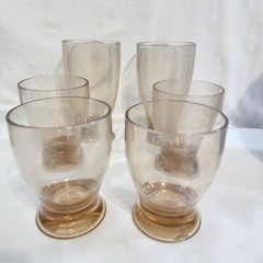 Plastic tapered footed tumblers stackable lot of 6 Vintage water glasses