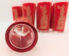 Vintage Thai Princess Siam Red Highball Glasses Set 8 – Culver Style MCM