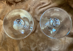 2 Baccarat Crystal France NORMANDIE Tall Goblets / Wine Glasses 6 1/2″