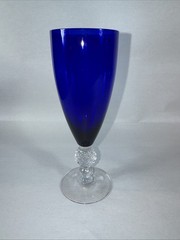 3 Morgantown #7643 GOLFBALL Parfait Glasses in RITZ BLUE (COBALT)