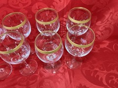 vintage Gold Trim wine 8 glasses,