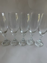 Vintage Mikasa The Ritz Crystal Champagne Flute Set of 5
