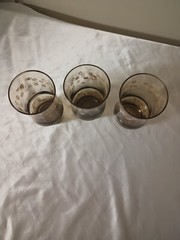 vintage Libbey strawflower Amber Small 12 oz Glasses 70s-80s Retro Set Of 3