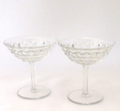 Set of 2 Vintage Fostoria American Clear Champagne Sherbets Glasses 4.25″ Tall
