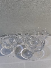 Waterford Champagne Sherbet Colleen Clear Crystal Short Stem 4.3″ Glass Set Of4