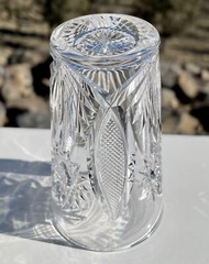 American Brilliant Cut Juice Glass By Bergen In Crescent/Dauntless Pattern