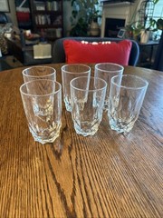 Arcoroc France Artic Clear Vertical Wedge Cut Juice Glasses Vintage 6oz Set Of 6