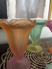 Libbey Ka-Dinks Pastel Ombre Sundae Parfait Glasses Set 4 Frosted Vintage
