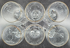 6 Lenox Erin Gold Trim Wine Glasses Set Vintage Crystal Clear Embossed Stems Lot