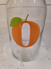 Vtg Crate & Barrel 36oz Orange Juice Caraffe MCM The letter “O” The Squeeze
