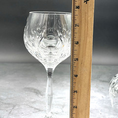 2 Vtg Bleikristall Clear Full Lead Crystal Cut Glass 7 5/8″ Water Wine Goblets
