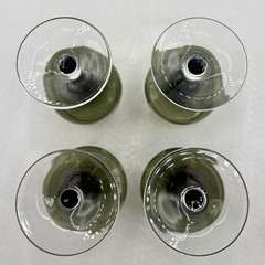 4 Sasaki Harmony Smoke Small Wine Sherry Glasses – Japan Vintage MCM 5″ H EUC