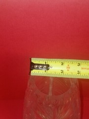 CRYSTAL CUT LEAVES & FERN DESIGN VASE SAW BORDERS 10″ HEAVY!!