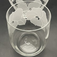 Crystal 2pc Morning Glory Pansy Bedside Tumble-Up Carafe/Decanter 7.25″t 16oz