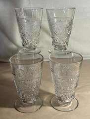 4 Duncan & Miller Crystal Sandwich 5 3/8″ Footed Ice Tea Tumblers