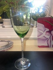 Lenox Fine Crystal GEMS Green White Wine Glass Jewel Tone Tall Stem Replacement