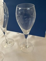 Princess House Champagne Tulip Glasses (4) Heritage Pattern 8” Tall 7 Fluid Oz