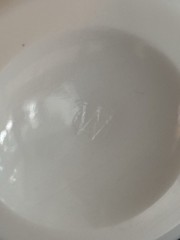 Westmoreland Paneled Grape Milk Glass Punch Bowl Ladle With Ice Lip 14 1/4”