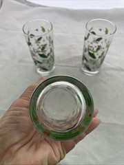 Libbey Glassware HOLIDAY HOLLY Cooler Tumbler Height 6 1/4″ Set of 3