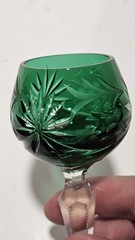 4 Nachtmann? Crystal Multi Color Cordial Liqueur Glasses w/ Zipper Cut Stems