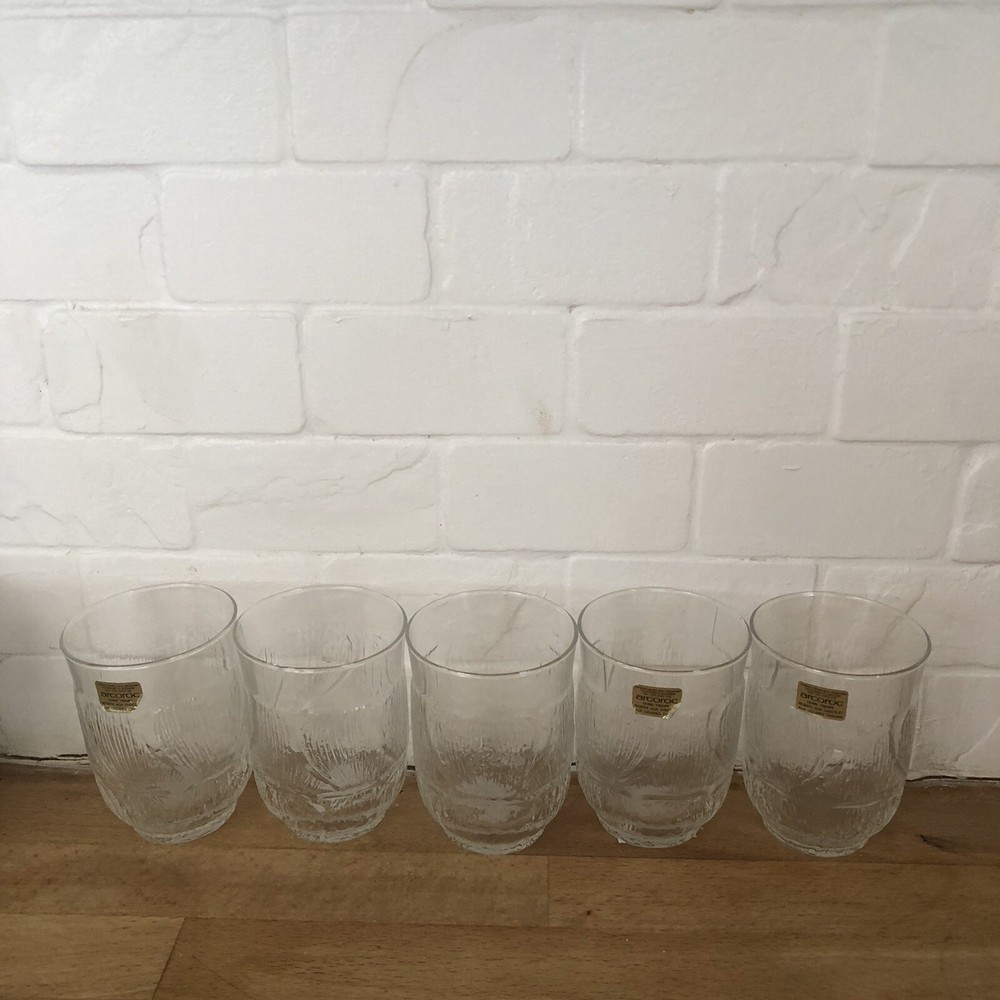 Vintage Luminarc Arcoroc Etched Lemonade Tumblers 8oz France