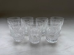 WATERFORD CUT CRYSTAL COLLEEN 5 OZ FLAT TUMBLERS GLASSES SET OF 7 IRELAND
