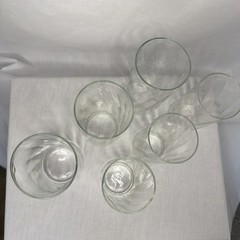 Vintage Set Of 6 Libbey Optic Swirl Clear Glass Tumblers