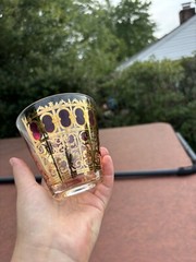 VINTAGE 22 KARAT GOLD 8 CULVAR GLASSES Moorish design