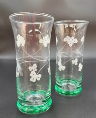 Vintage Eamon Shamrock Drinking Glasses Goblets – Irish St Patrick’s Day Barware